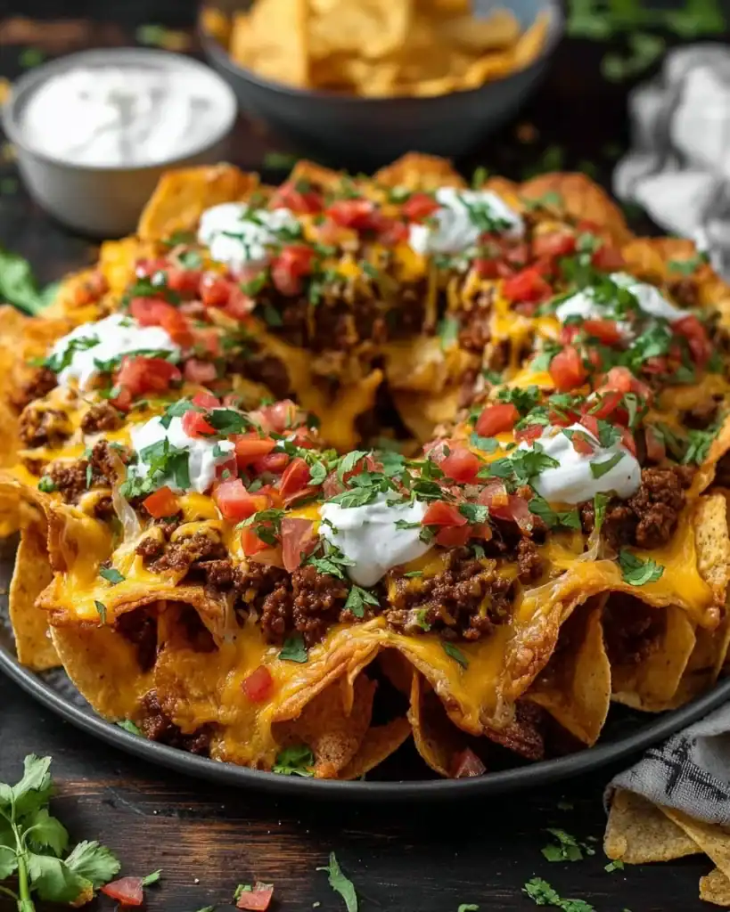Bundt Pan Nachos served as a fun and unique appetizer at a party