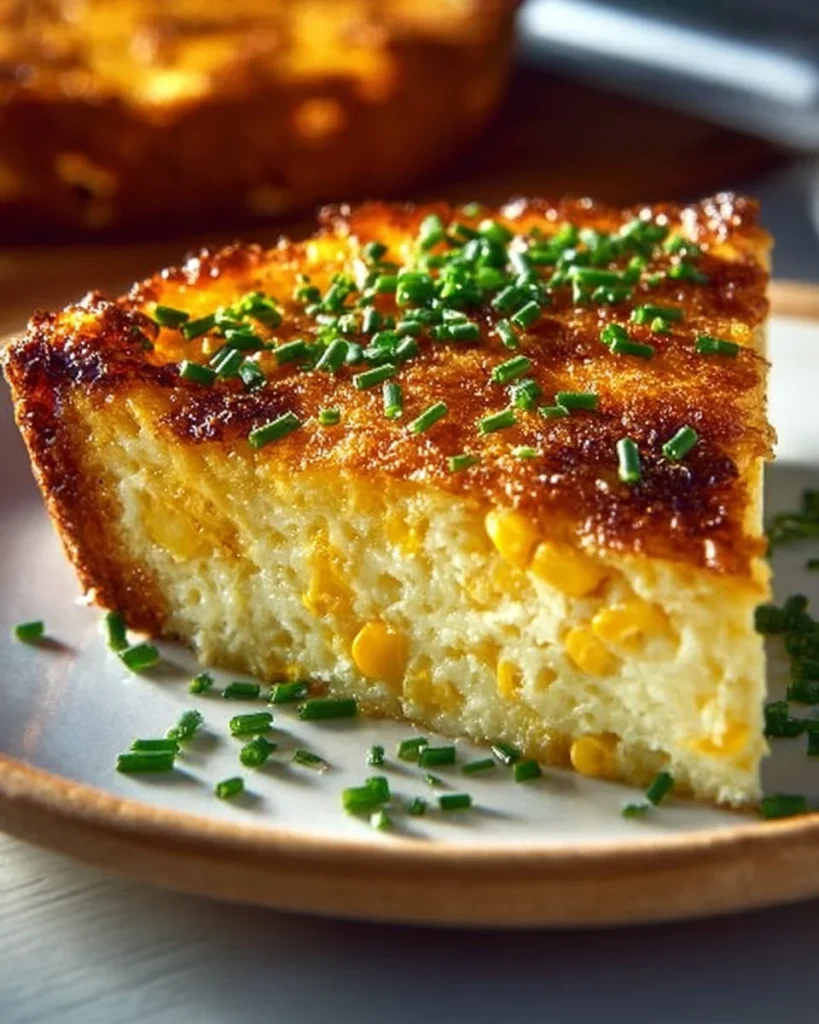 Cheddar Sweet Corn Pie with fresh corn and melted cheese