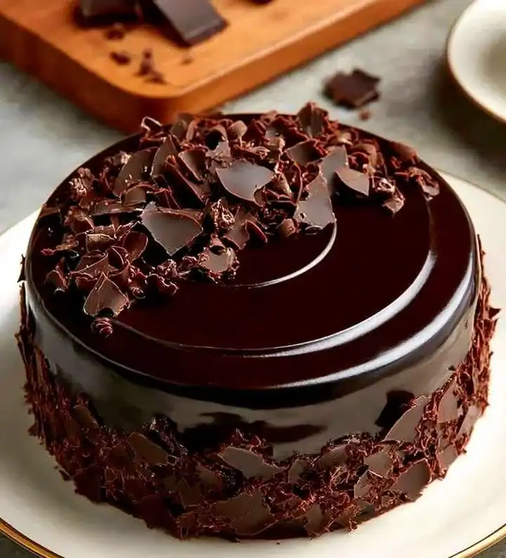 Decadent chocolate ganache cake with rich creamy frosting