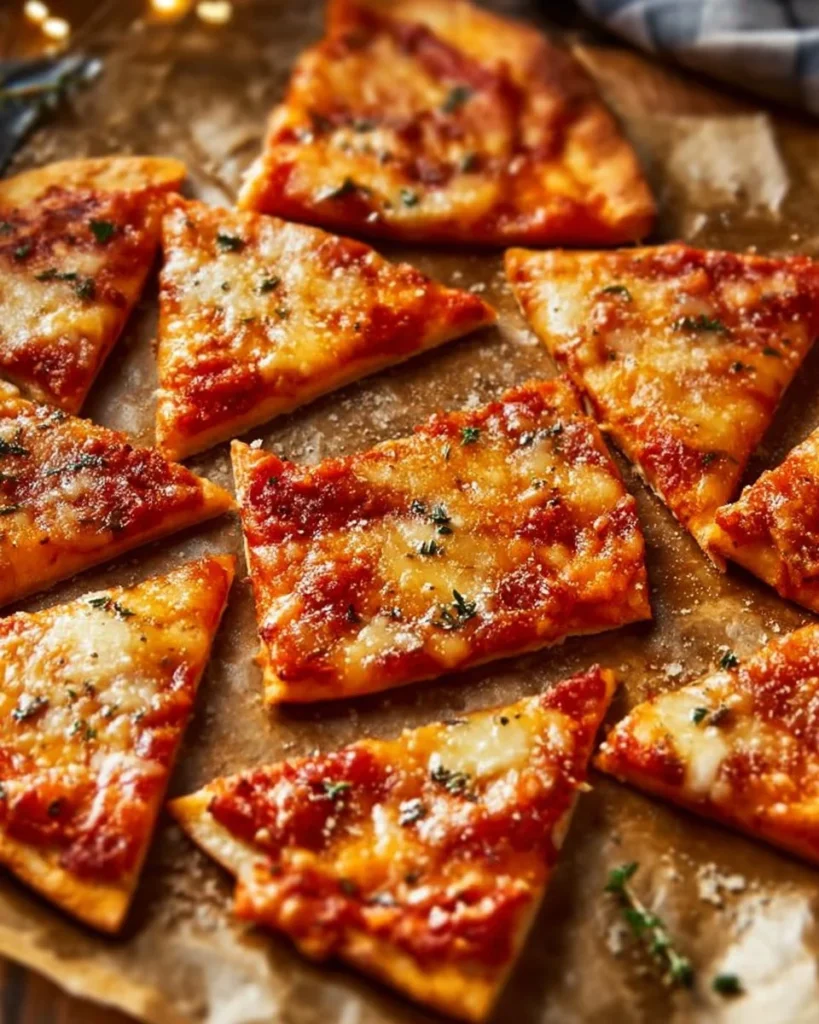 Crispy pizza chips - a delicious snack with classic pizza flavor