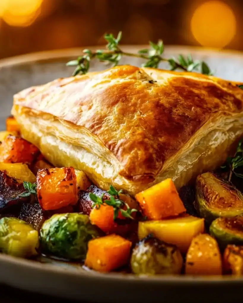 Delicious roasted autumn vegetable pot pies with flaky crust and seasonal veggies.