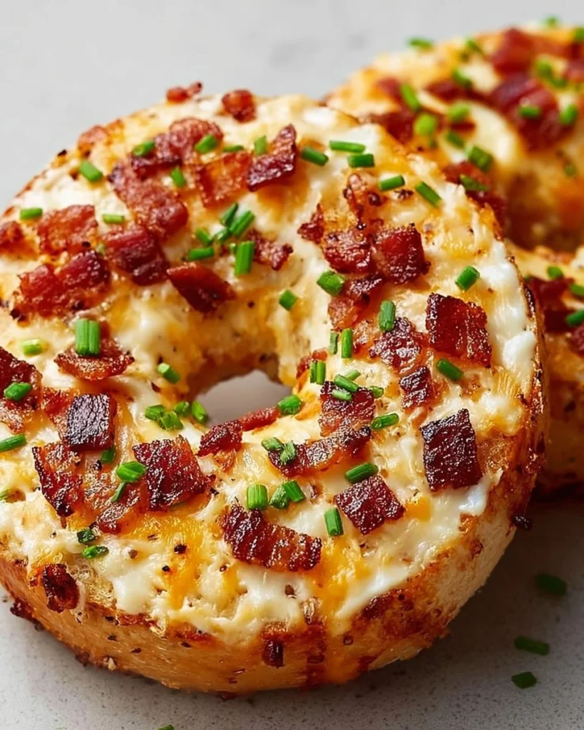 Delicious bacon cream cheese bagels ready in 30 minutes for a quick breakfast.