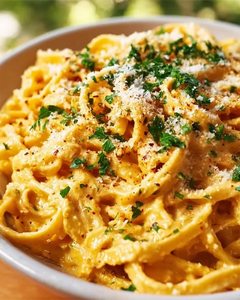 Creamy Cajun Alfredo Sauce with spices and herbs served in a bowl