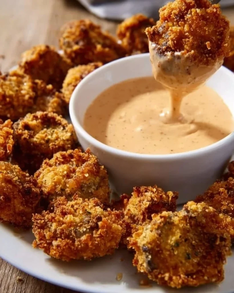 Delicious deep-fried mushrooms perfect for game day snacks