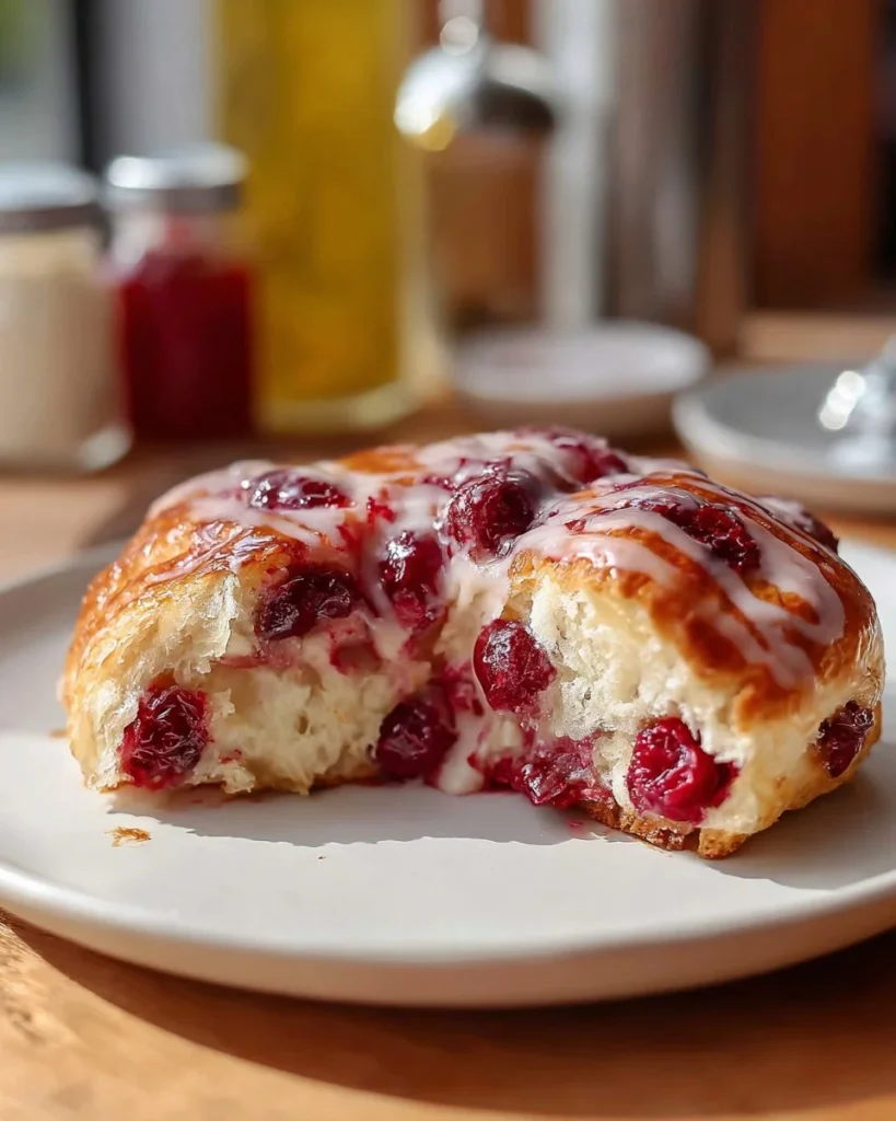 Homemade jam donut focaccia topped with powdered sugar and fresh jam.
