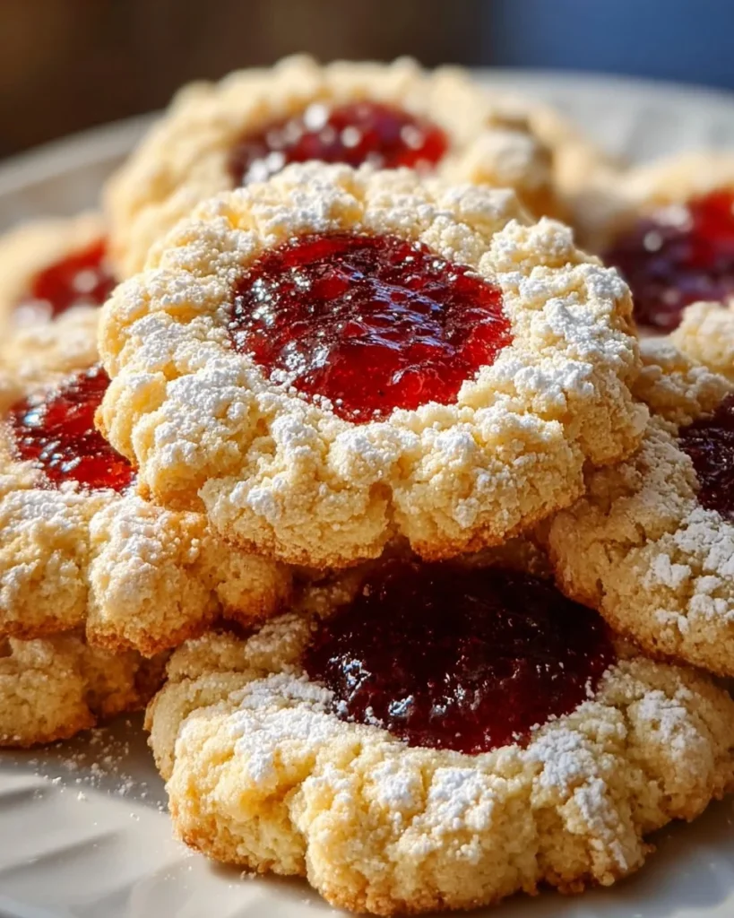 Freshly baked raspberry crumble cookies with a golden crust
