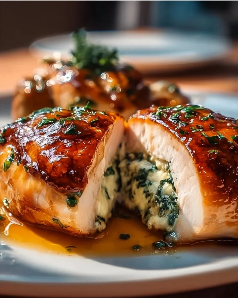 Delicious Ruth's Chris stuffed chicken meal on a plate