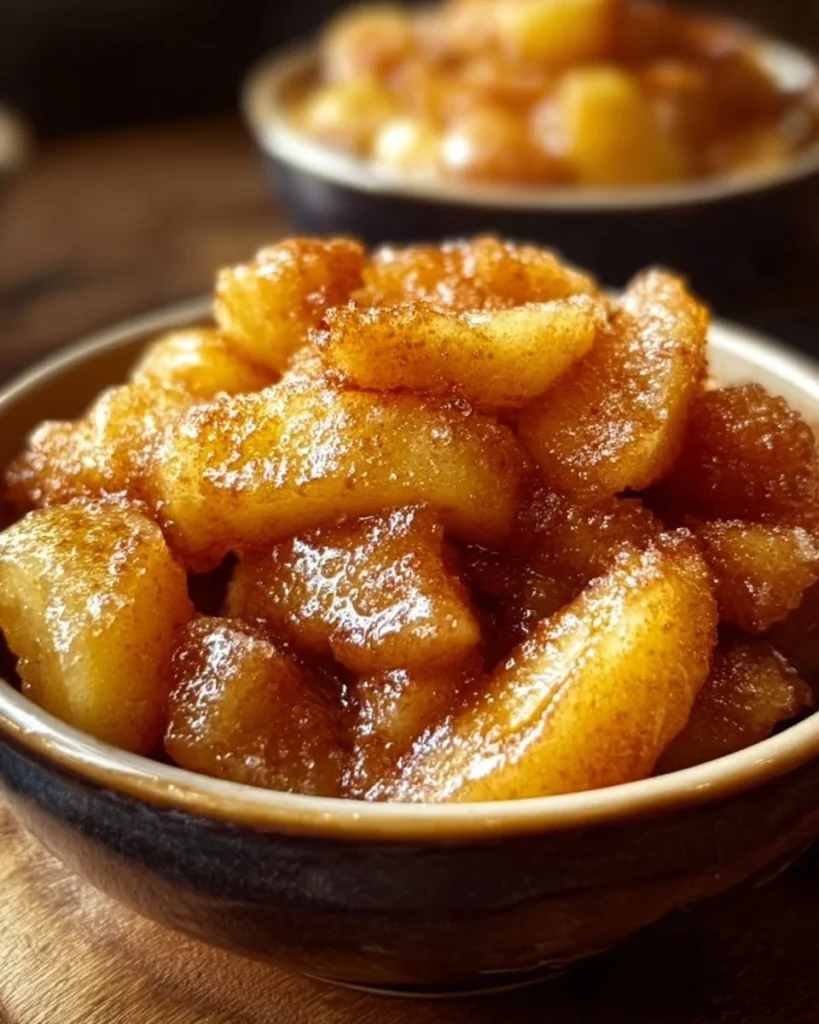 Delicious Southern fried apples served in a bowl.