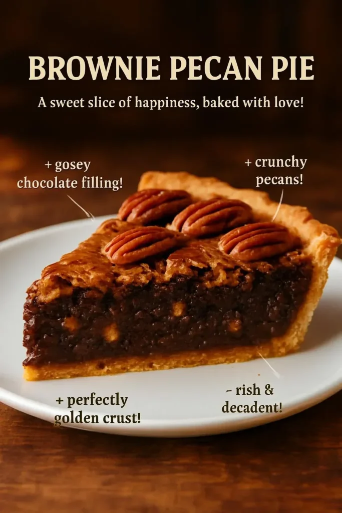 Delicious Brownie Pecan Pie with rich chocolate and pecans