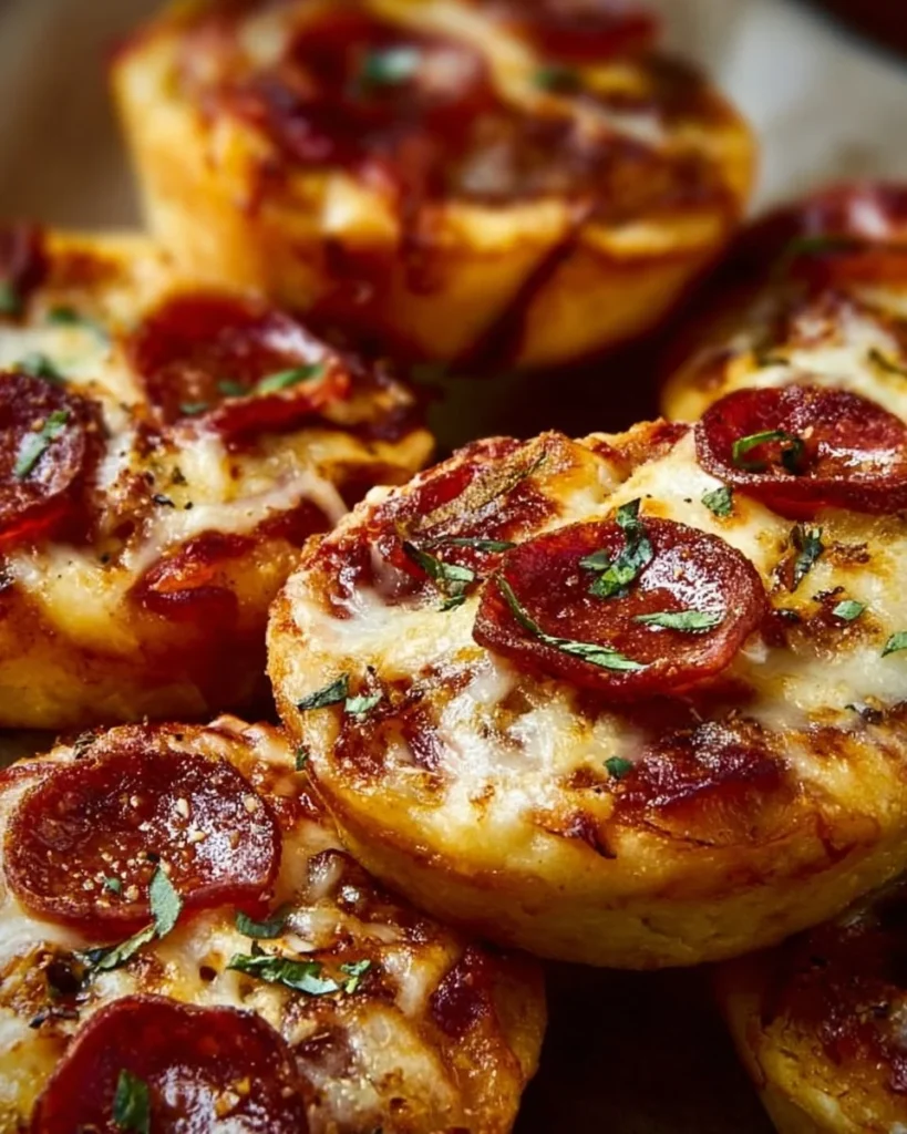 Delicious Carnivore Pizza Muffins packed with meat and cheese