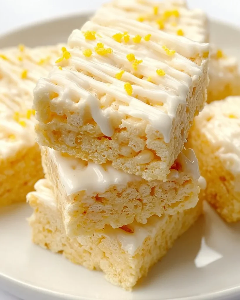 Lemon Rice Krispy Treats with a tangy citrus flavor.