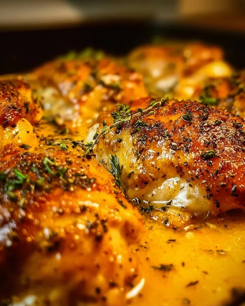 Delicious melt in your mouth chicken plated with fresh herbs.