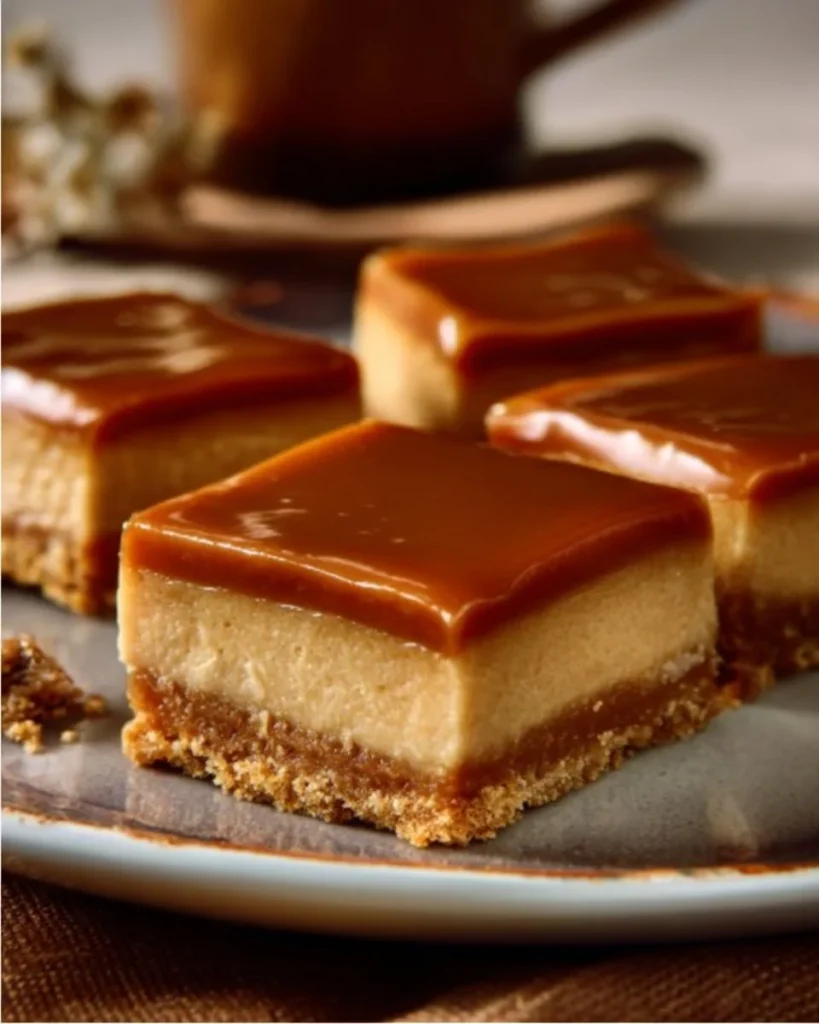 Delicious sweet milk cheesecake bars freshly baked and ready to serve