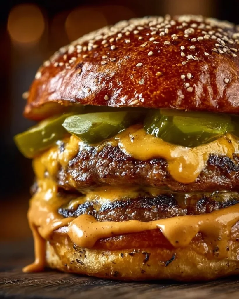 Delicious Ultimate Smash Burger cooked to perfection with melted cheese