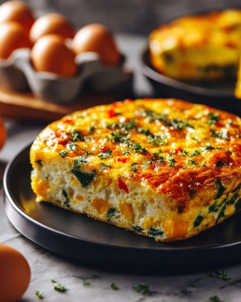 Delicious Cottage Cheese Egg Bake Casserole fresh out of the oven