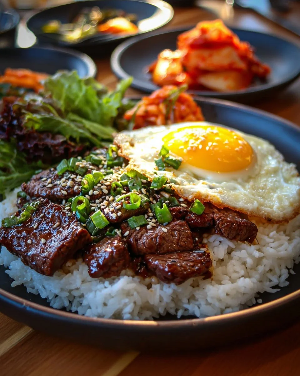 Delicious serving of Korean Beef Bulgogi on a plate with vegetables