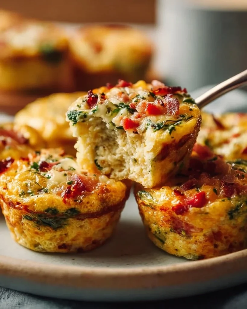 Delicious make-ahead egg muffins served on a breakfast table