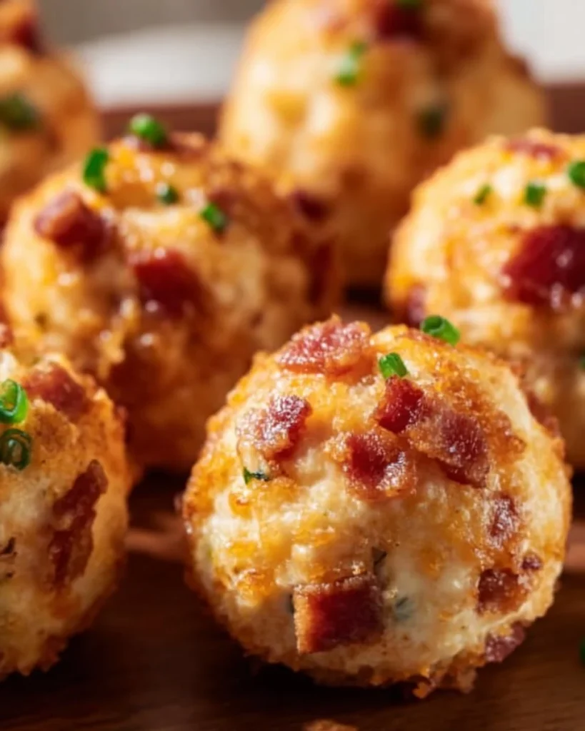 Plate of Mini Bacon Ranch Cheeseballs garnished with herbs.